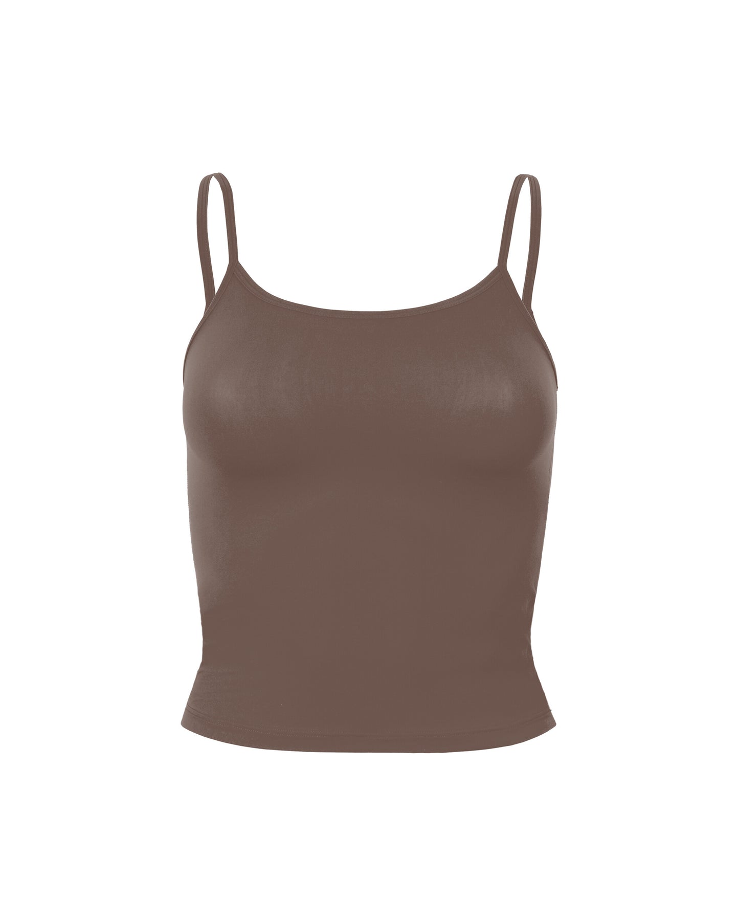 The Carrie Thin Strap Tank - Brown