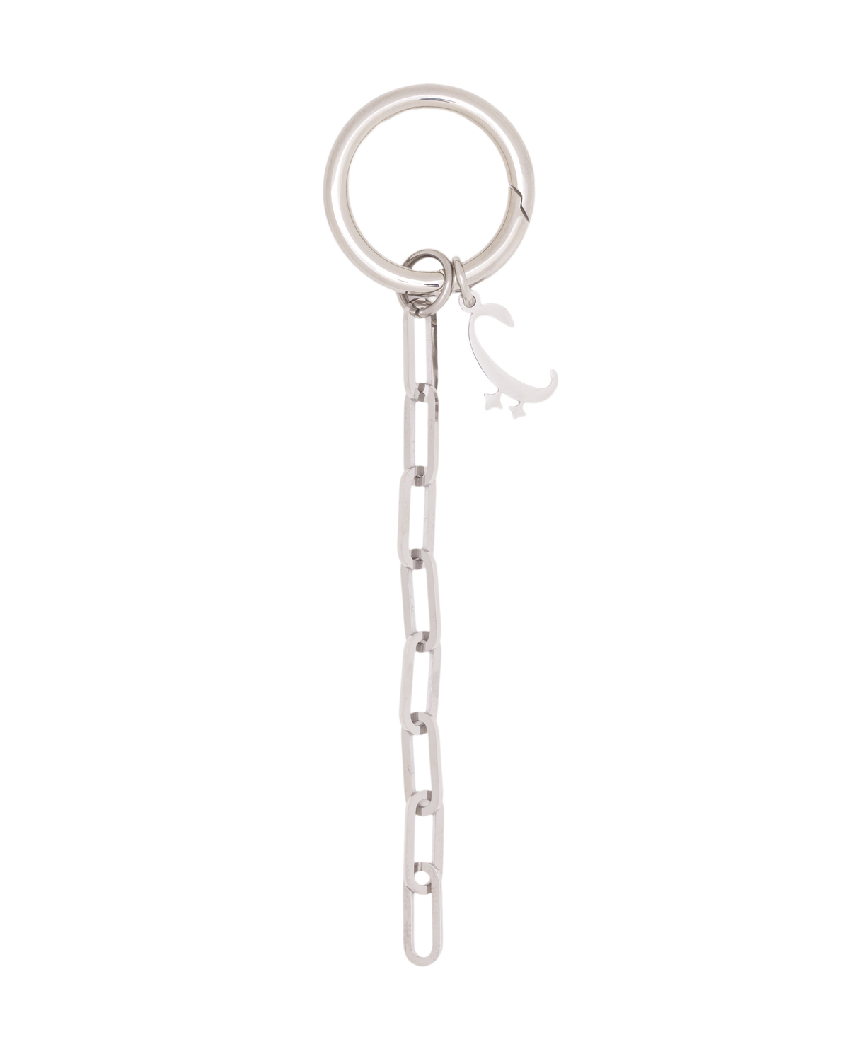 Circle Clasp With Chain - Silver