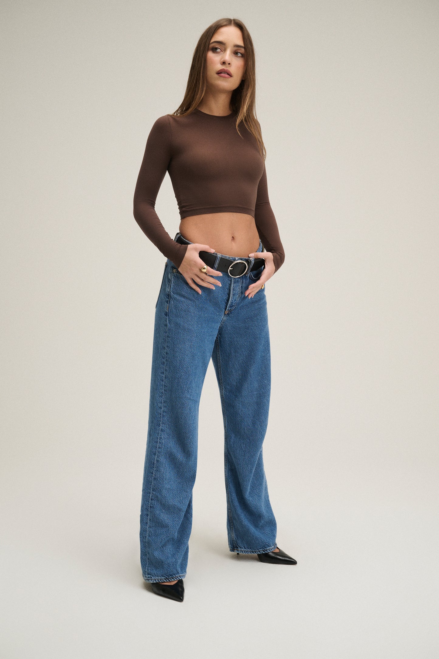 Crop Long Sleeve - Brown