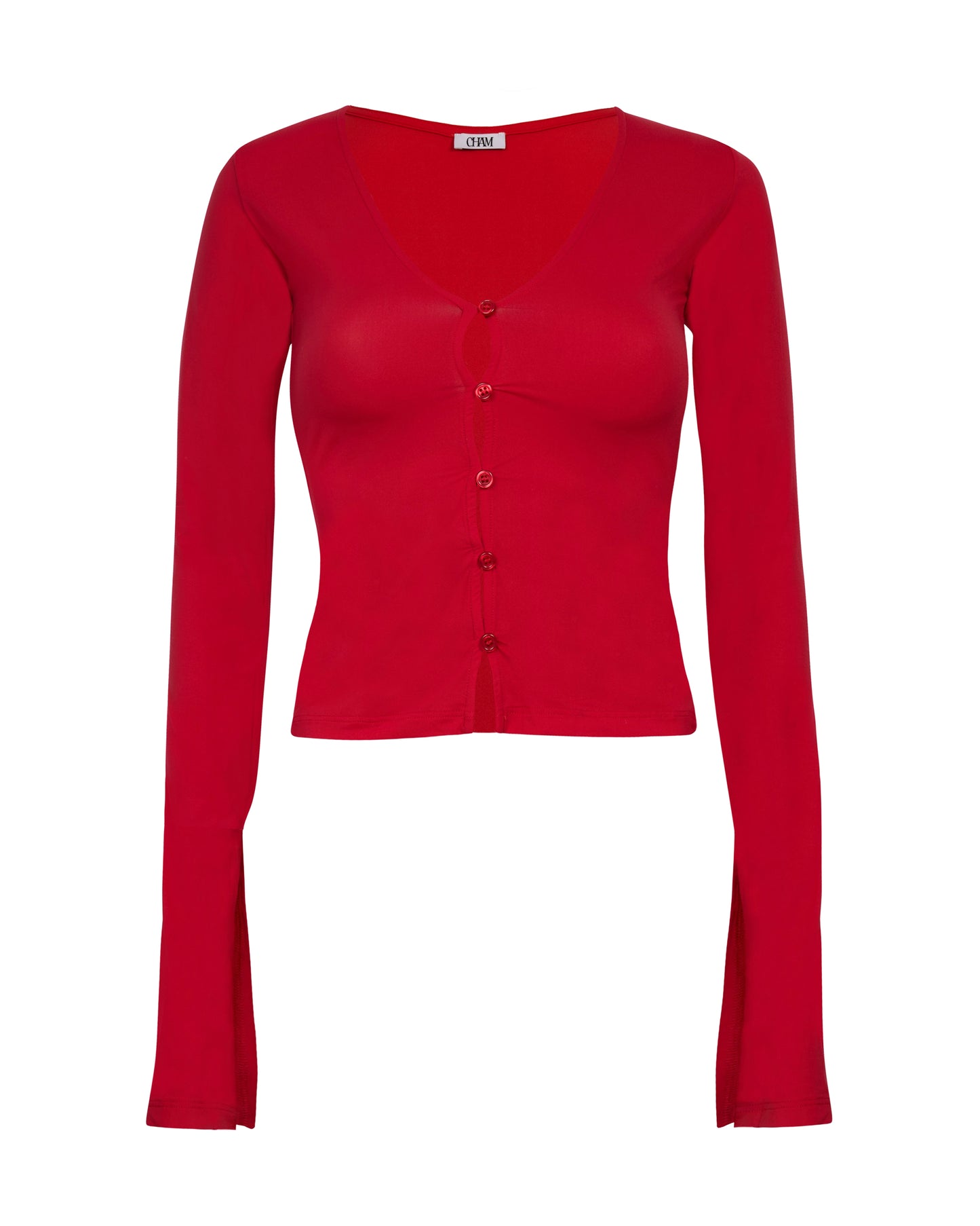 The Schiffer Buttoned Blouse - Red Hot