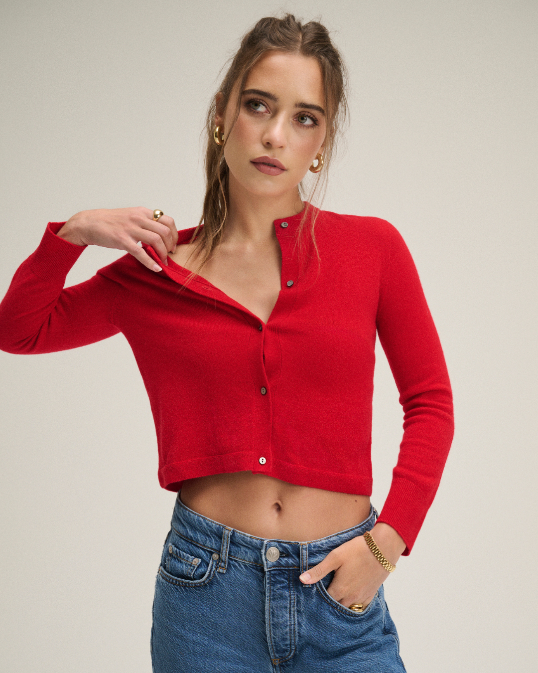 Cashmere Cardigan - Red Hot