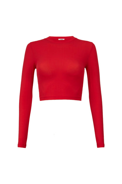 Crop Long Sleeve - Red Hot