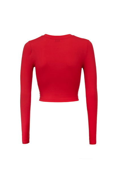 Crop Long Sleeve - Red Hot