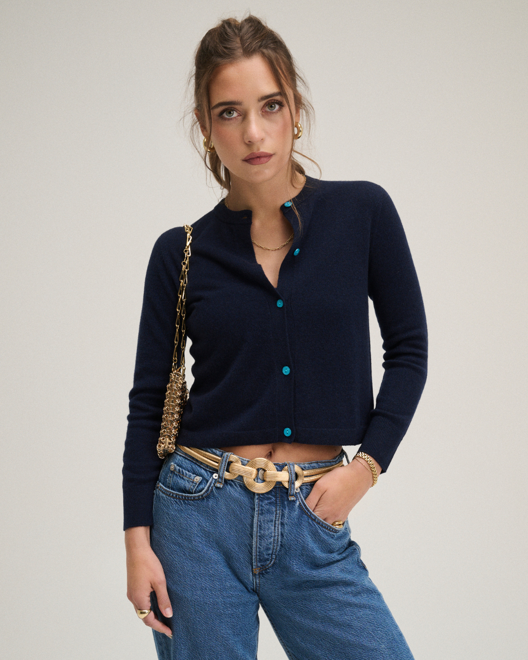 Cashmere Cardigan - Navy