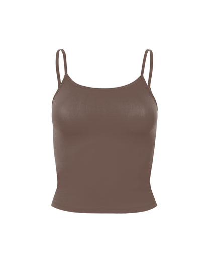 Thin Strap Tank - Brown