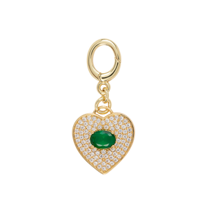Green Stone Heart – Gold