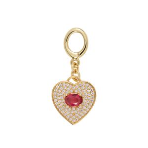Red Stone Heart – Gold