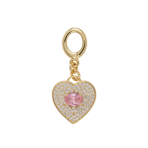 Pink Stone Heart – Gold