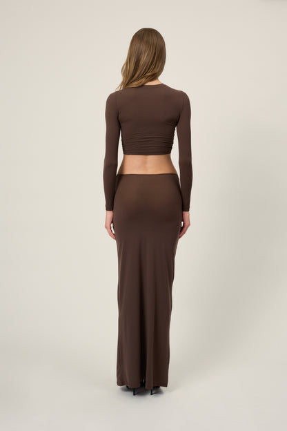 The Bowie Long Skirt - Brown