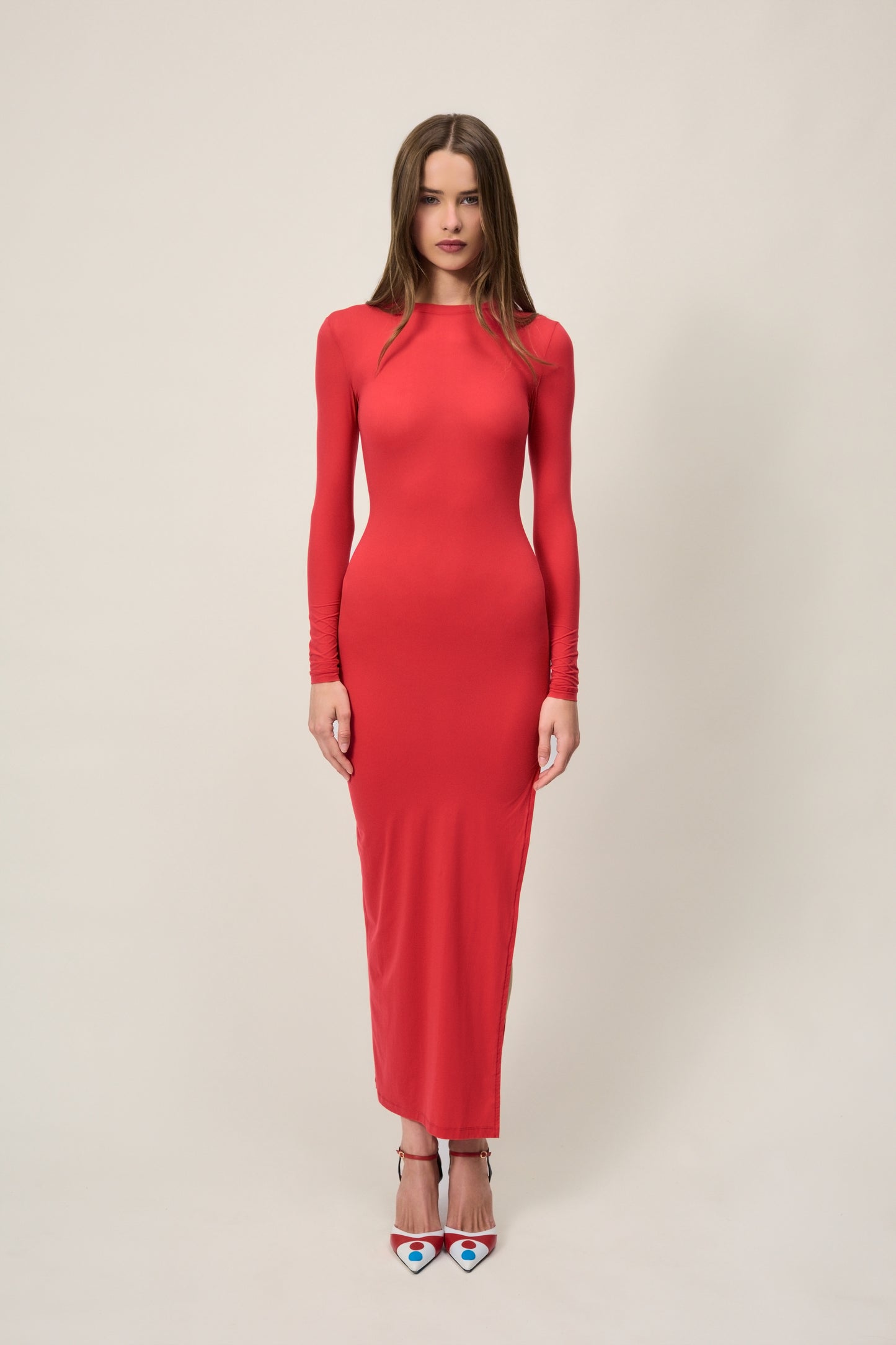 The Elle Long Dress - Red Hot