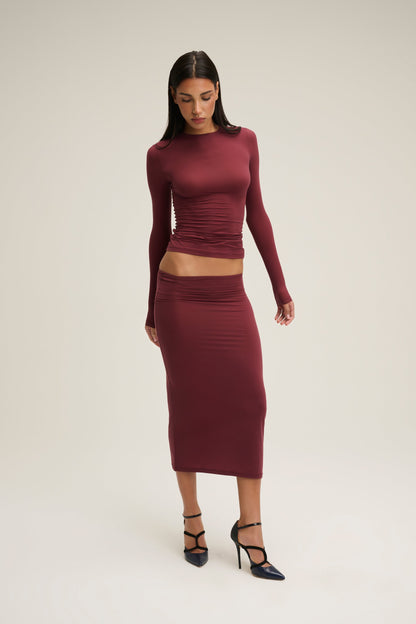 The Carolyn Skirt - Merlot