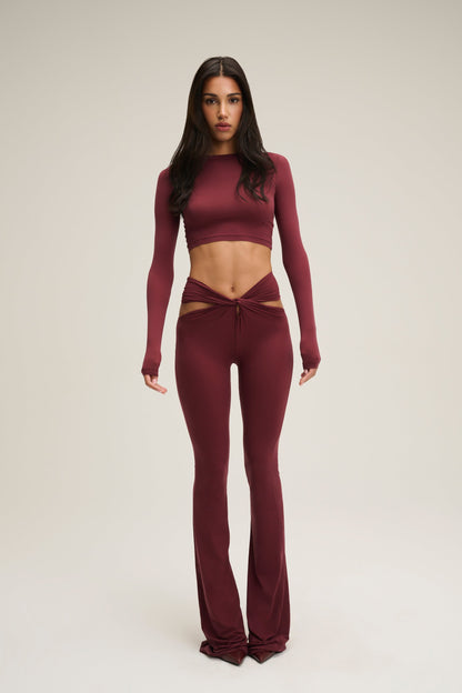 The Prince Cross Pant - Burgundy