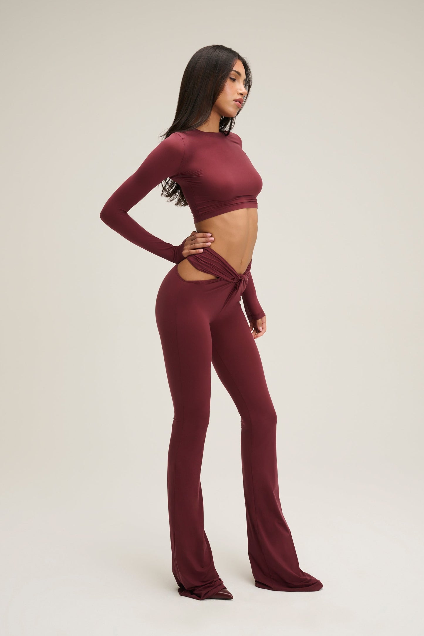The Prince Cross Pant - Burgundy