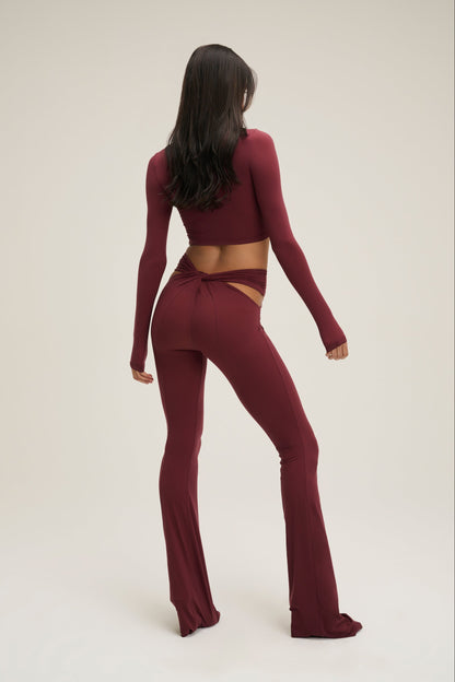 The Prince Cross Pant - Burgundy