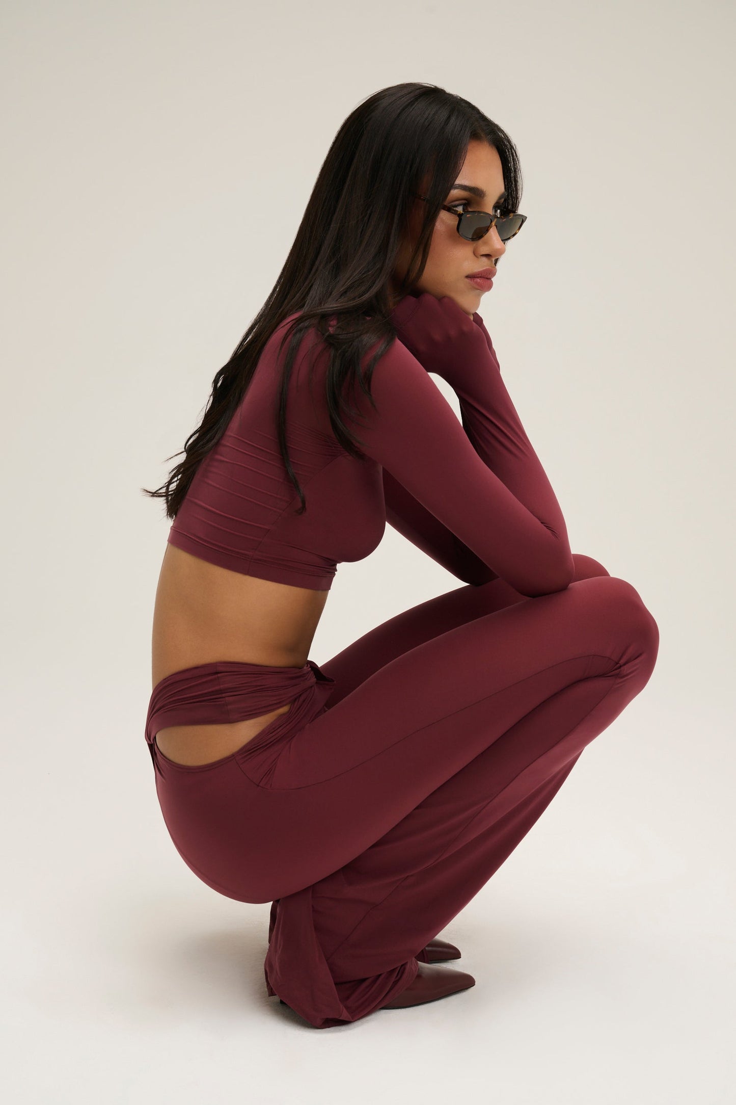 The Prince Cross Pant - Burgundy