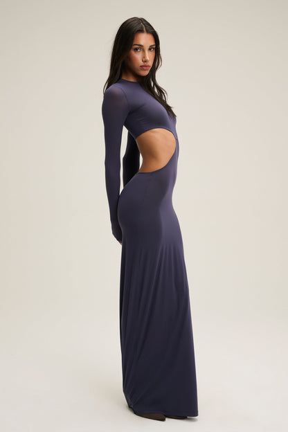 The Cher Long Sleeve Cut-Out Dress - Navy
