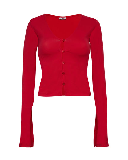 Buttoned Blouse - Red Hot