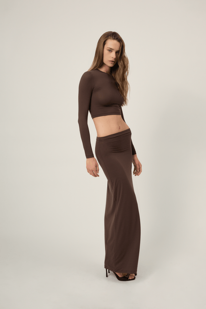 The Bowie Long Skirt - Brown